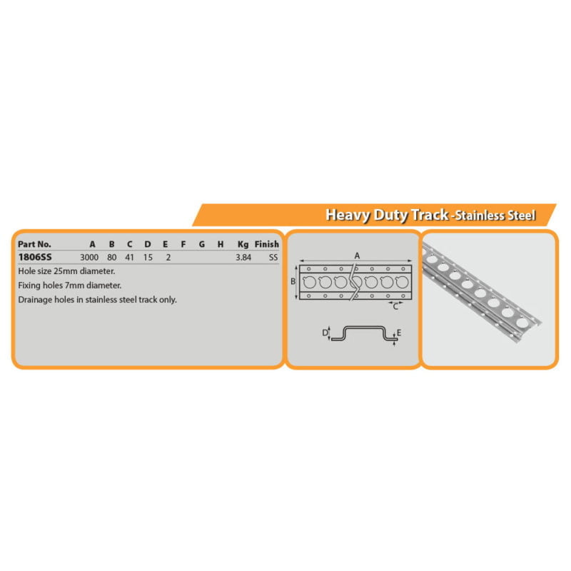 Heavy Duty Track -Stainless Steel Drg