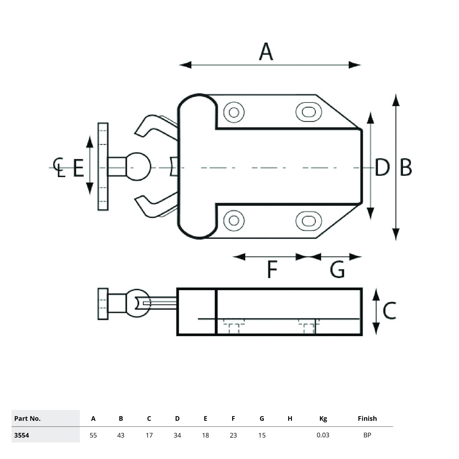 Cupboard Lock - Push to Close / Open Lock 2 Cupboard Lock - Push to Close / Open Lock - Image 2